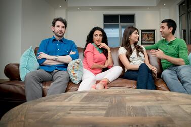 The cast of 'Dinner with Friends': (from left) Hissain Hadi, Cerine Bouery, Priyanka Johri and Ahmar Iqbal. Courtesy Yogesh Sharma