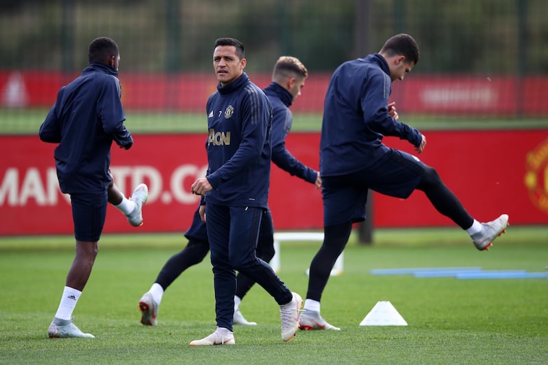 Sanchez looks on during a training session. Getty Images