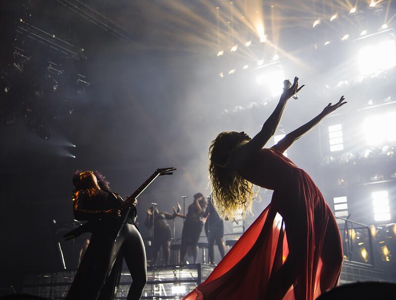 IMAGE DISTRIBUTED FOR PARKWOOD ENTERTAINMENT - In this image released on Saturday July 13, 2013, Singer Beyonce performs on her "Mrs. Carter Show World Tour 2013", at The Arena at Gwinnett Center in Duluth, Georgia. (Photo by Robin Harper/Invision for Parkwood Entertainment/AP Images) *** Local Caption ***  Beyonce - Mrs Carter World Tour - Atlanta.JPEG-0dbd8.jpg