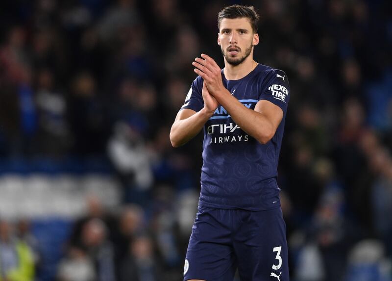 Centre-back: Ruben Dias (Manchester City) – As Pep Guardiola admitted, Brighton had a spell of pressure in the second half. Dias helped City weather it and win 4-1. EPA