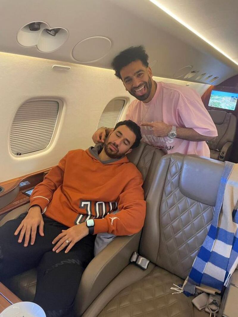 Liverpool and Egypt star Mohamed Salah enjoys the luxury of a private jet. Photo: @MoSalah / Twitter