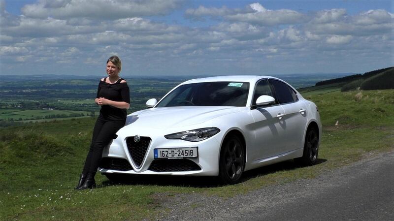 Caroline Kidd with an Alfa Romeo Giulia Courtesy Caroline Kidd