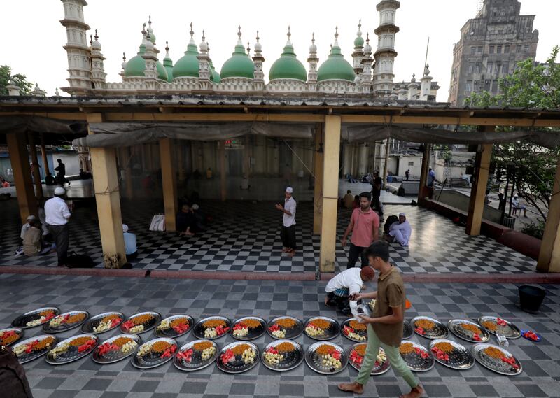 Preparation for iftar is under way at a mosque in Kolkata, eastern India. EPA