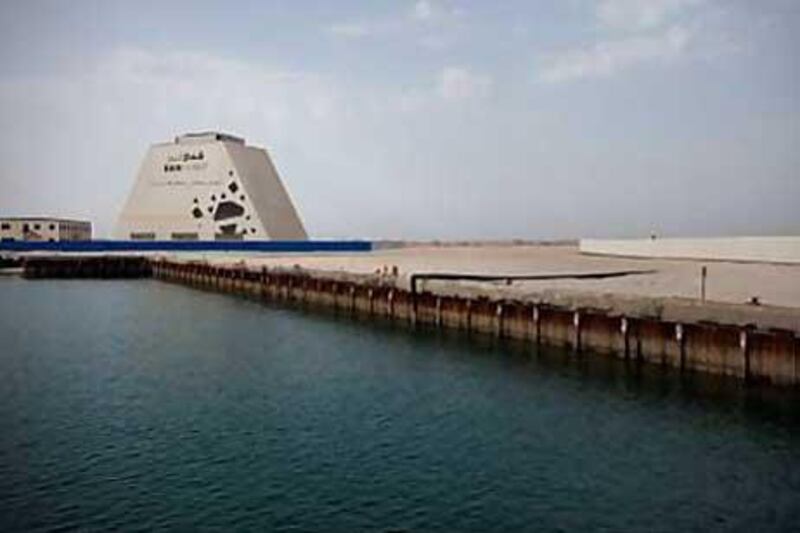 The Louvre Abu Dhabi construction site on Saadiyat Island near Abu Dhabi.