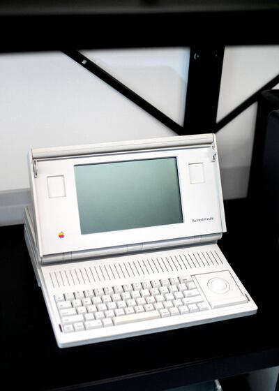 DUBAI, UNITED ARAB EMIRATES. 3 NOVEMBER 2019. 
Macintosh Portable on display in Jimmy Grewal’s Apple collection.

Jimmy Grewal previously worked as the Program Manager on Microsoft's Mac Internet Explorer team and is currently a director of Elcome International.

(Photo: Reem Mohammed/The National)

Reporter:
Section: