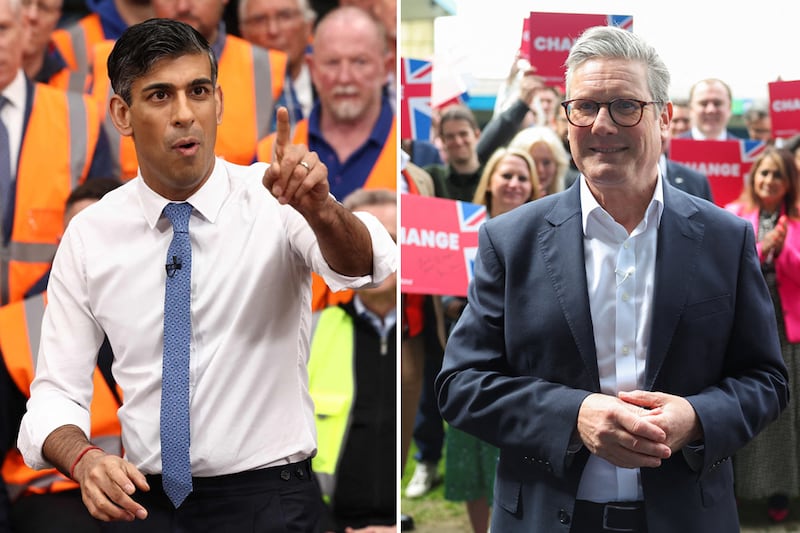 Rishi Sunak and Keir Starmer begin their general election campaigns. AFP / Reuters