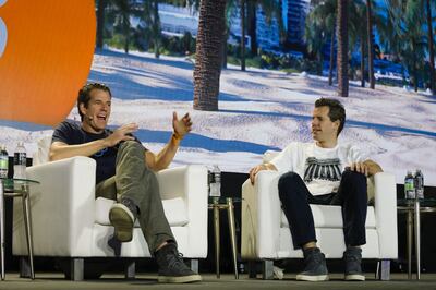 Tyler, left, and Cameron Winklevoss have loaned $100 million to their crypto exchange Gemini. Bloomberg