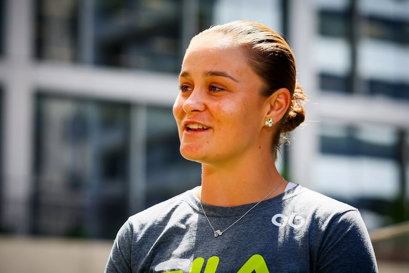 Ashleigh Barty speaks during a press conference in Brisbane after she announced her retirement from tennis. AFP