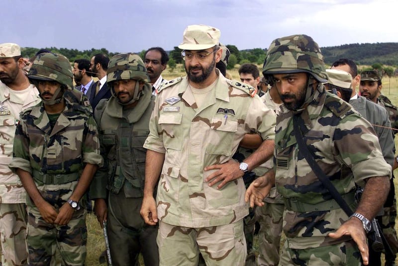 Sheikh Mohammed observers UAE officers training in southern France in July 1999 before their mission to Kosovo.