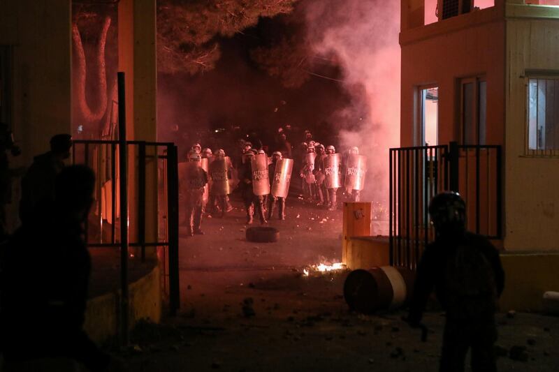 Riot police were deployed in large numbers to Greece's islands. Reuters