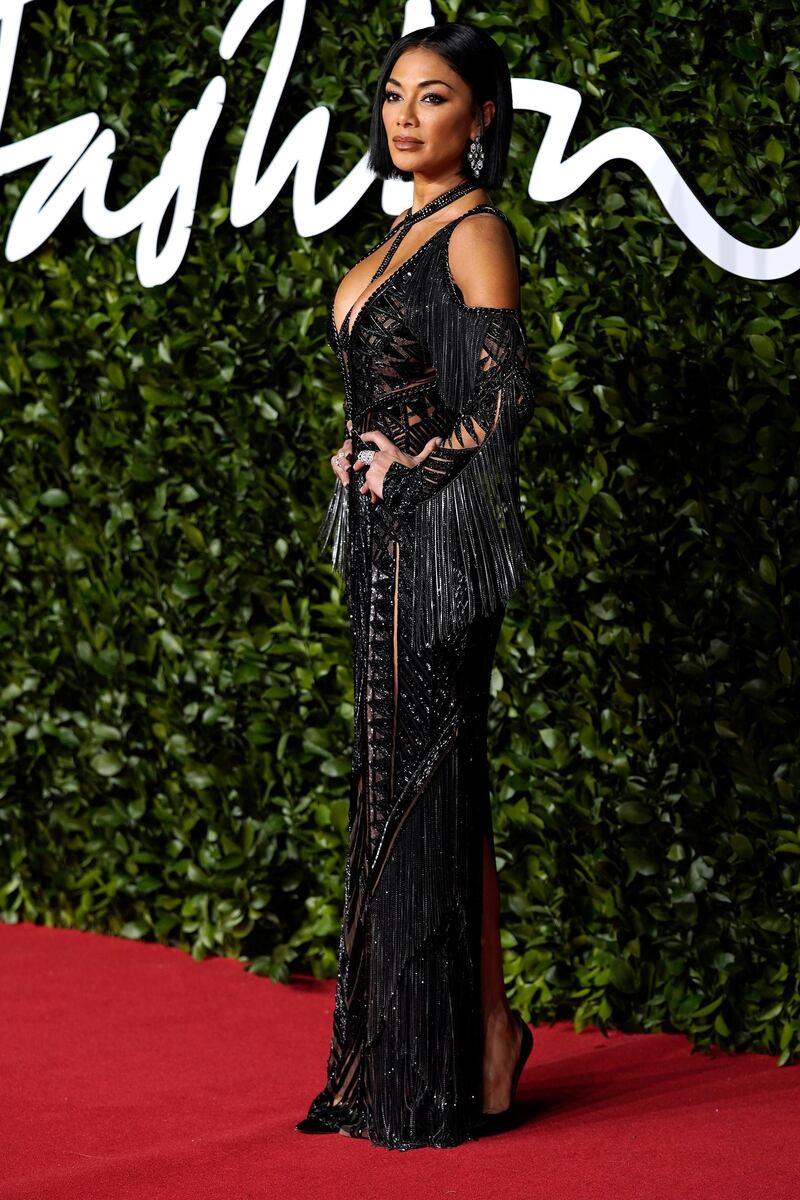 Nicole Scherzinger arrives at the 2019 British Fashion Awards in London on December 2, 2019. EPA