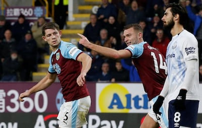 Soccer Football - Premier League - Burnley v Everton - Turf Moor, Burnley, Britain - December 26, 2018  Burnley's Ben Gibson celebrates scoring their first goal      REUTERS/Andrew Yates  EDITORIAL USE ONLY. No use with unauthorized audio, video, data, fixture lists, club/league logos or "live" services. Online in-match use limited to 75 images, no video emulation. No use in betting, games or single club/league/player publications.  Please contact your account representative for further details.