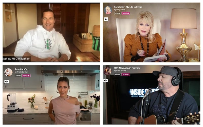 Actor Matthew McConaughey, county stars Dolly Parton and Garth Brooks, and reality TV star Kristin Cavallari are all selling products and merchandise on e-commerce site, Talkshoplive. Talkshoplive