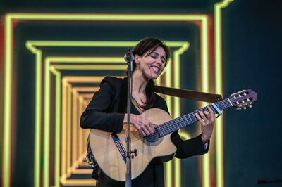Souad Massi performs as part of the We, The Women concert at Expo 2020 Dubai. Victor Besa for The National