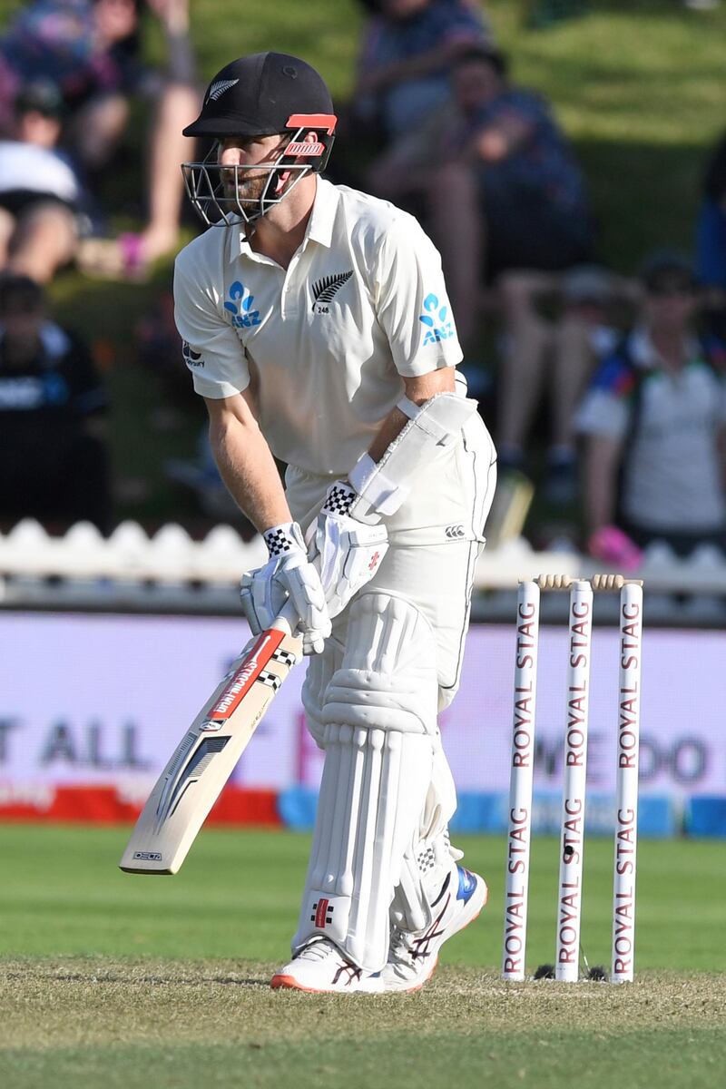 New Zealand's Kane Williamson looks in disbelief after being caught out for 89. AP