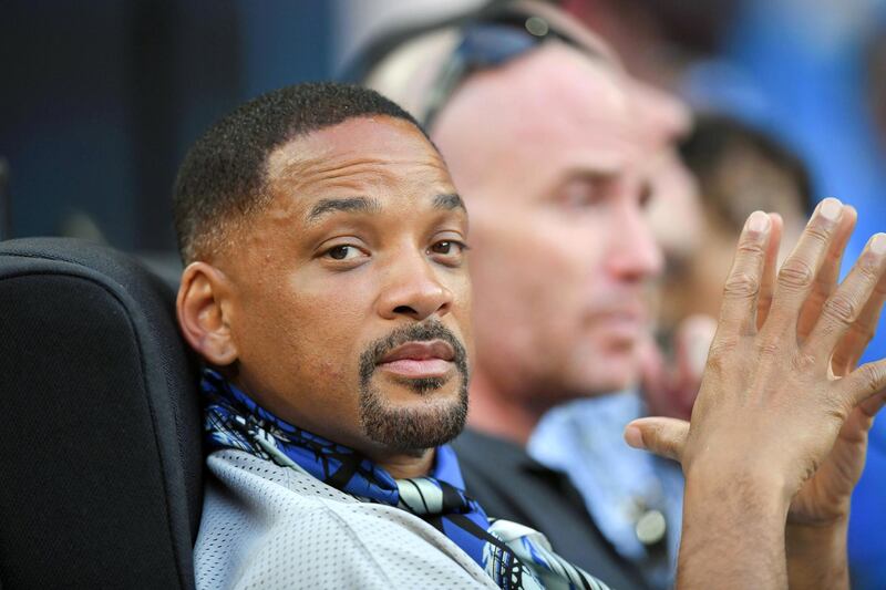 M048MG Melbourne, Australia. 19th Jan, 2018. Actor Will Smith watches a 3rd round match between 1st seed Rafael Nadal of Spain and Damir Dzumhur of Bosnia and Herzegovina on day five of the 2018 Australian Open Grand Slam tennis tournament in Melbourne, Australia. Nadal won 61 63 61. Credit: Cal Sport Media/Alamy Live News