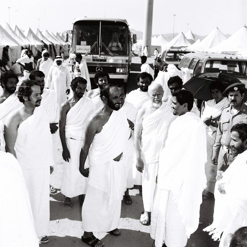 Sheikh Zayed leads to Saudi Arabia for Hajj Pilgrimage. October 27, 1979. Courtesy to Ittihad. History Project 2011