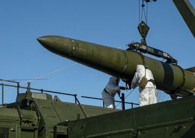 Russia is preparing to hold nuclear weapons drills near Ukraine in a show of force to the West over the conflict. AP 