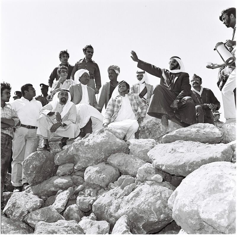 An image from the Itihad archive. Courtesy Al Itihad.
Abu Dhabi, UAE. 1975. Sheikh Zayed Visiting Delma island. *** Local Caption ***  000005.JPG