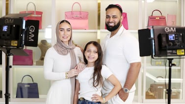 Emily, Moo and Adam Abraham. The family moved to Dubai to open their second Love Luxury branch. Chris Whiteoak / The National