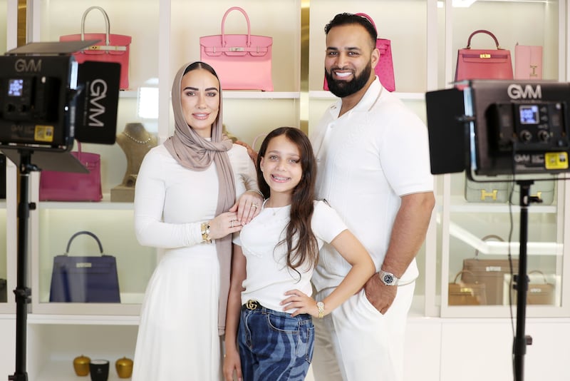 Emily, Moo and Adam Abraham. The family moved to Dubai to open their second Love Luxury branch. Chris Whiteoak / The National