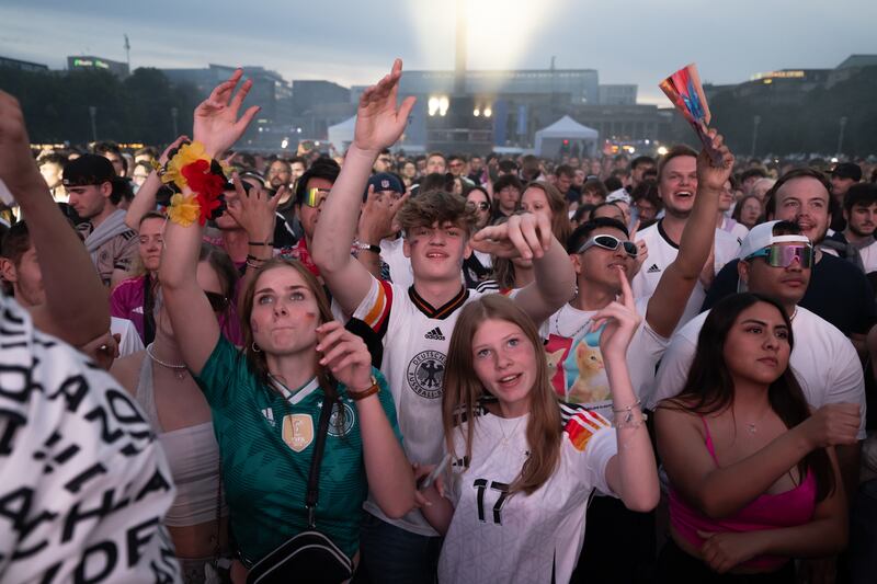 The crowd at the Fan Festival, at Stuttgart's Schlossplatz. Getty Images