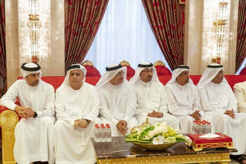 DUBAI, UNITED ARAB EMIRATES - May 19, 2019: Dignitaries and guests attend an iftar reception hosted by HH Sheikh Mohamed bin Rashid Al Maktoum, Vice-President, Prime Minister of the UAE, Ruler of Dubai and Minister of Defence (not shown), at Zabeel Palace. 

( Mohamed Al Hammadi / Ministry of Presidential Affairs )
---