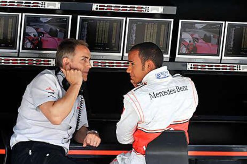 Martin Whitmarsh, left, the McLaren-Mercedes team principal, and Lewis Hamilton plot the Briton's challenge for a second F1 drivers' title.