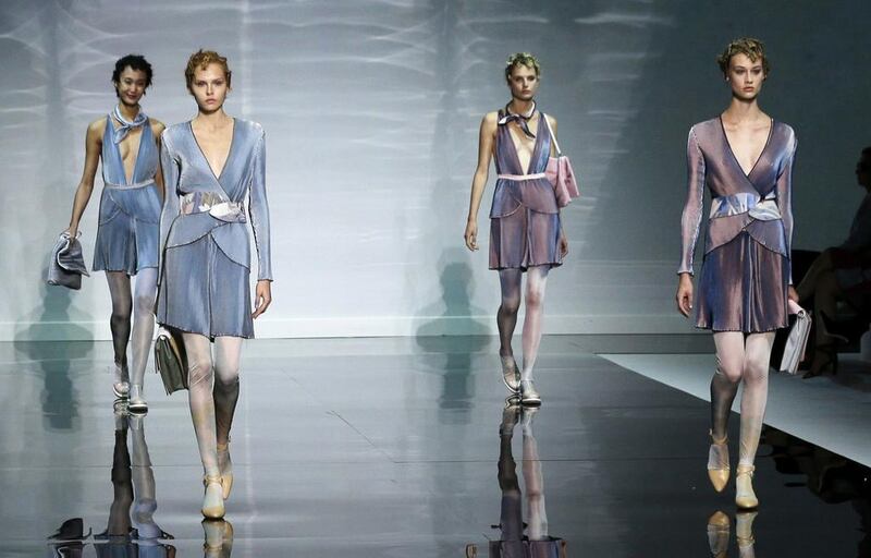 Giorgio Armani, for instance, was inspired by Monet’s Water Lilies for his Emporio collection. AP