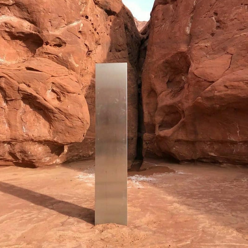 A monolith has been discovered by wildlife officials in southeastern Utah, US. Utah Department of Public Safety / EPA