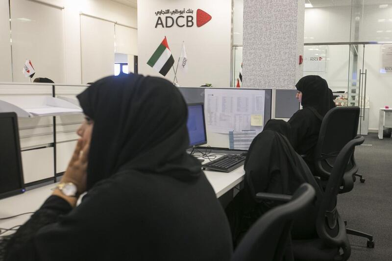 ADCB’s all-female call centre in Al Ain. Set up in 2014, the centre now employs 134 women. Mona Al Marzooqi / The National