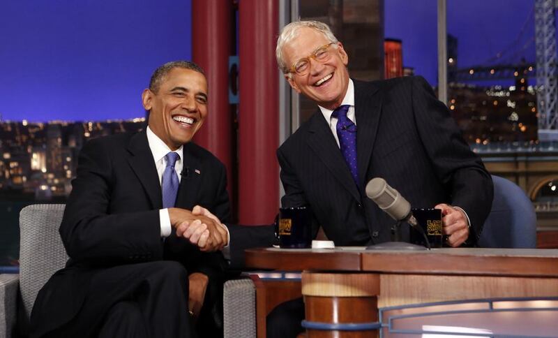 Barack Obama makes an appearance on the Late Show with David Letterman. Reuters