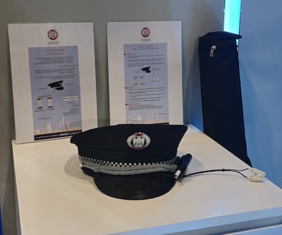 Abu Dhabi Police have developed a smart police hat to measure levels of tension and focus. Salam Al Amir / The National
