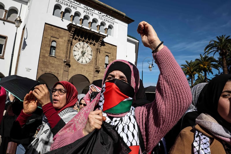 Moroccans unite for the Palestinian cause. AFP