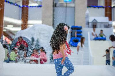 Children can enjoy artificial snow at BurJuman. Courtesy BurJuman