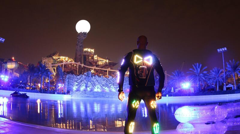 Enjoy water rides on Yas Island during the evening hours for a limited time only. Courtesy Yas Waterworld