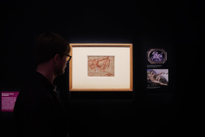 A drawing by Michelangelo, one the exhibits in the British Museum, London, on show as part of the Rediscovering Gems exhibition, which explores the significance of classical gems and the impression they have left throughout history. All photos: PA