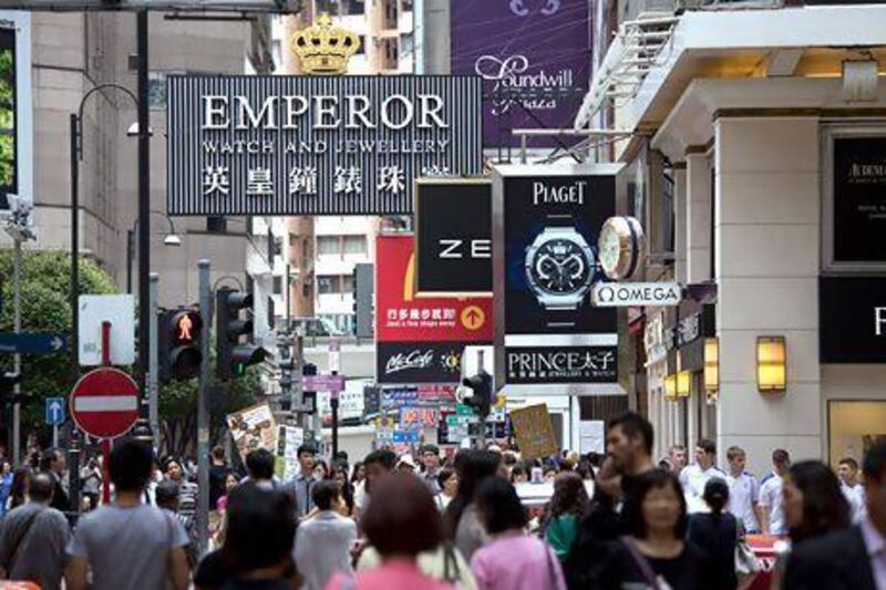 An influx of buyers and limited supply sent the value of retail property transactions in Hong Kong up 78 per cent last year. Jerome Favre / Bloomberg