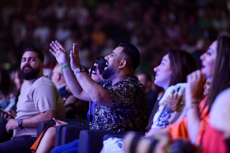 A multigenerational crowd attend the concert featuring Sherine Abdel-Wahab and Kadim Al Sahir.