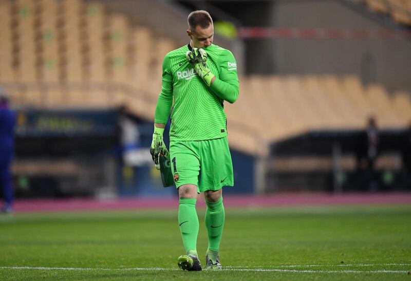 Marc-Andre Ter Stegen – 6. Tipped a 25th minute shot over as the plan of Marcelino, Athletic’s new coach, to press Barca worked. His players were up for it and would put three past the German – none of which were his fault. Getty Images