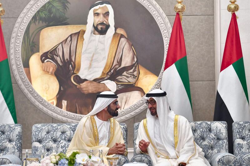 Sheikh Mohammed bin Rashid and Sheikh Mohammed bin Zayed at Eid AL Adha. Courtesy Dubai Media Office