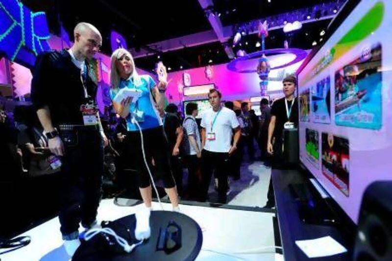 Gamers sample offerings for the new Wii U, which Nintendo launched at the E3 conference in Los Angeles last week. Frederic J Brown / AFP