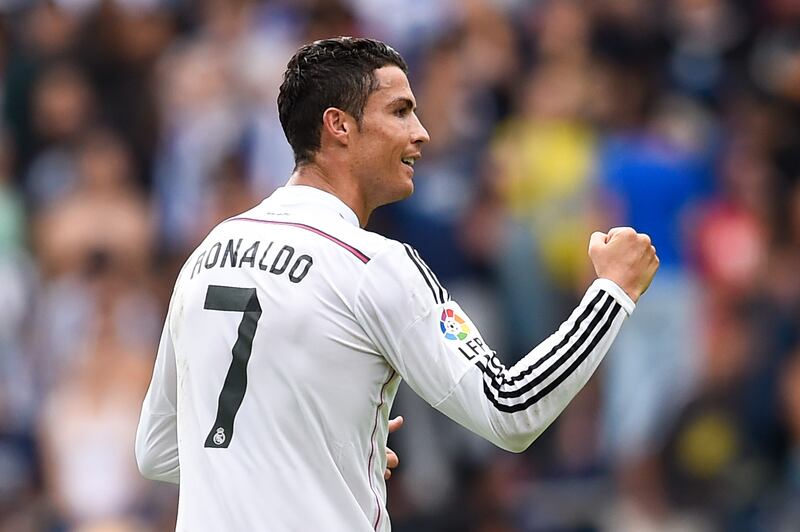 Cristiano Ronaldo of Real Madrid netted a hat-trick against Deportivo La Coruna on September 20, 2014. It was his 25th treble. Getty