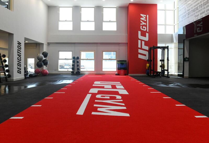 Abu Dhabi, United Arab Emirates - The functional training zone for daily ultimate training on the ground level at the newly opened UFC Gym in Mohammed Bin Zayed City. Khushnum Bhandari for The National