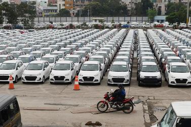 Hyundai vehicles ready for shipment in Chennai. Hyundai Motor India failed to sell a single car in the country last month while exports were limited. AFP