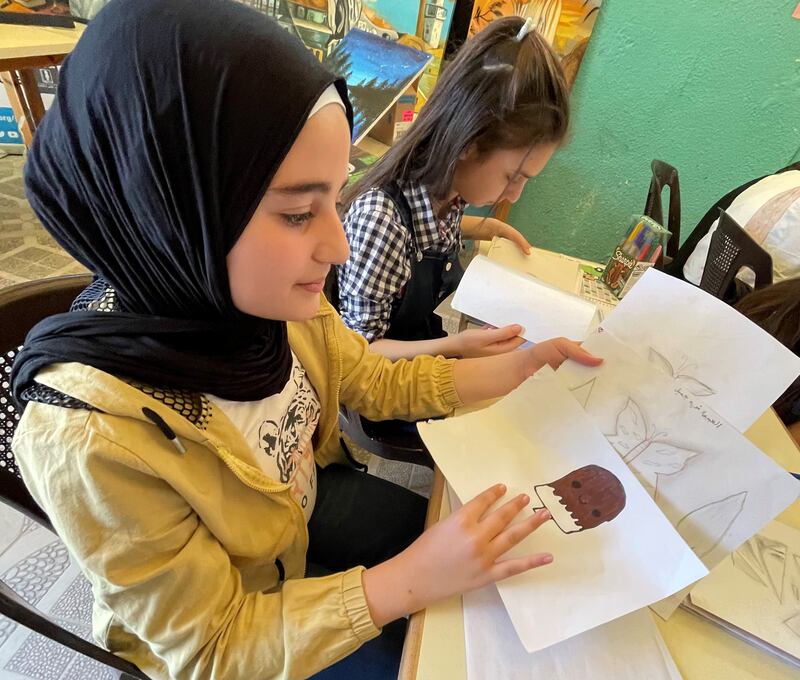 Syrian refugees draw at a centre in Amman. Photo: Khaled Yacoub Oweis