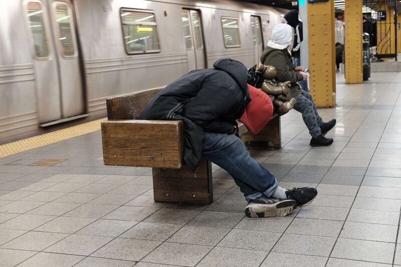 Mayor Eric Adams has also added police and homeless outreach teams to the city's subways. Getty Images / AFP