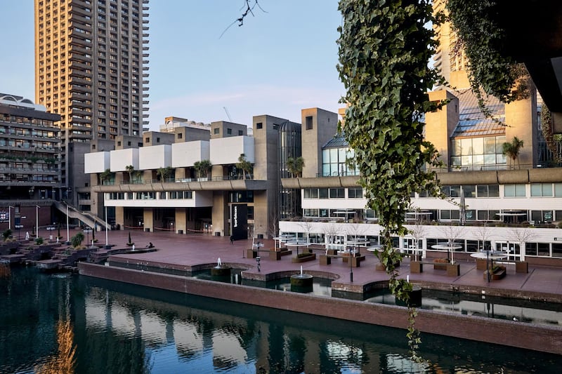 A usually busy social area sits empty in Barbican. Getty Images