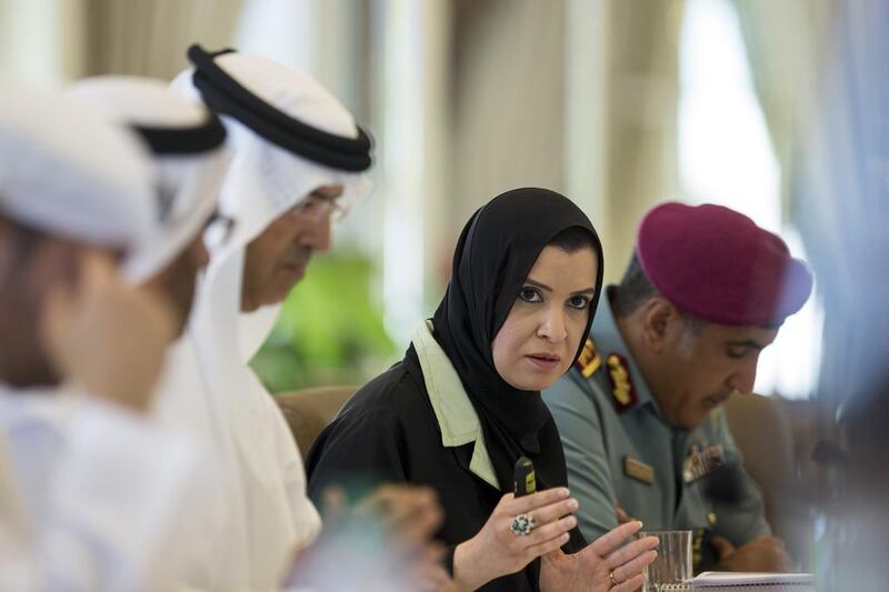 Dr Amal Al Qubaisi, centre, director general of Adec, says schools should provide safe and caring environment to children. Ryan Carter / Crown Prince Court – Abu Dhabi 