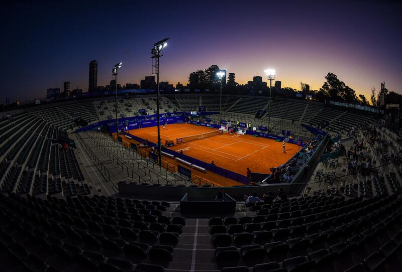The Guillermo Vilas court during a quarter-final match between Serbians' Miomir Kecmanovic and Laslo Djere during the Argentina Open at Buenos Aires Lawn Tennis Club on Friday, March 5. Kecmanovic won in straight sets. Getty